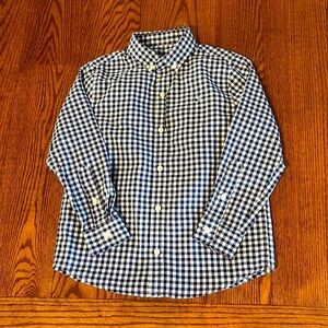 Vineyard Vines boys Blue and White checkered plaid Casual Button Down Shirt med